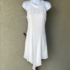 No.162 Indigo Rose Elegant White Midi Dress Size Small